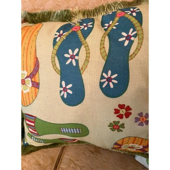 Set of 2 Flip Flop Throw Pillows - Picture 6 of 7